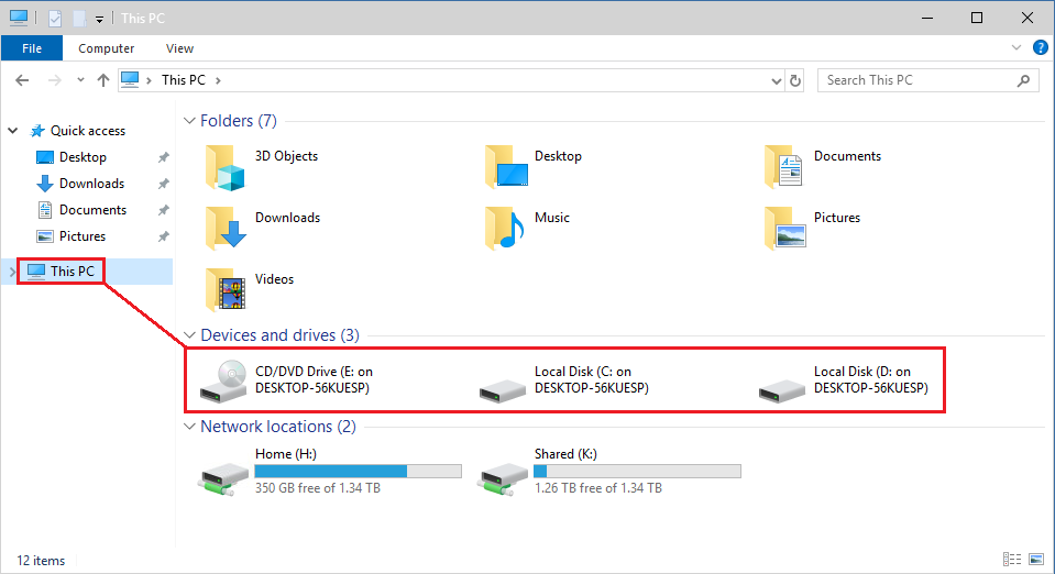 How do I enable access to my local hard drives from my Red Hen Desktop